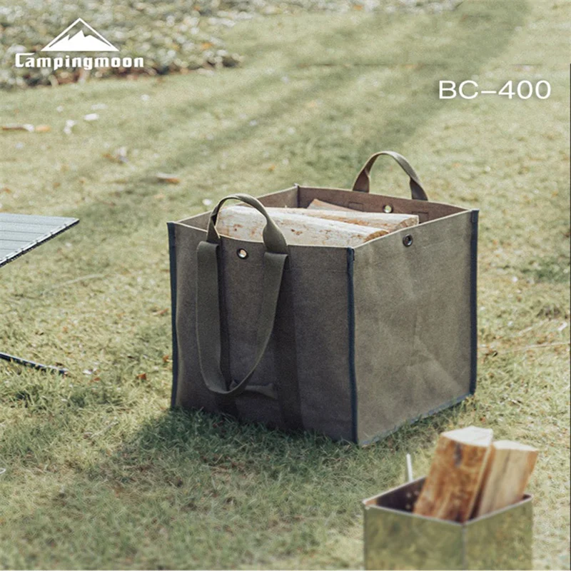 كبيرة الحجم قماش الحطب الخشب الناقل حقيبة سجل تخزين التخييم في الهواء الطلق حامل دائم حقيبة حمل مع مقابض مزدوجة