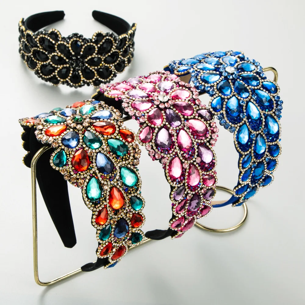 

New Retro Baroque Heavy Industry Wide Brim HairBand Female Temperament Court Style Trendy High-Grade Hair Accessories