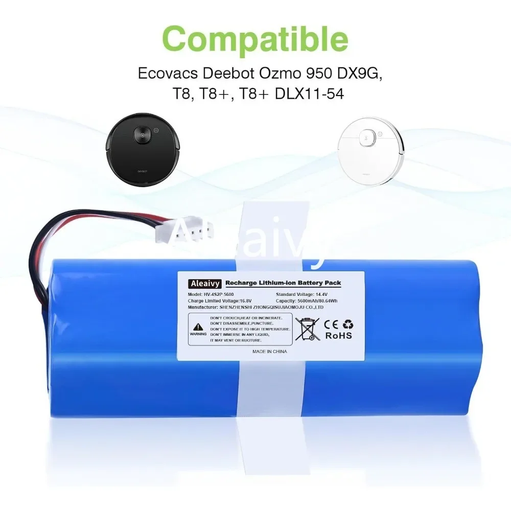 12800mAh Battery Replacement For ecovacs T5 T8 T9 T10 T20 DLX11 DLX13 DLN12 X1 X1omni  Deebot Ozmo Sweeping robot battery