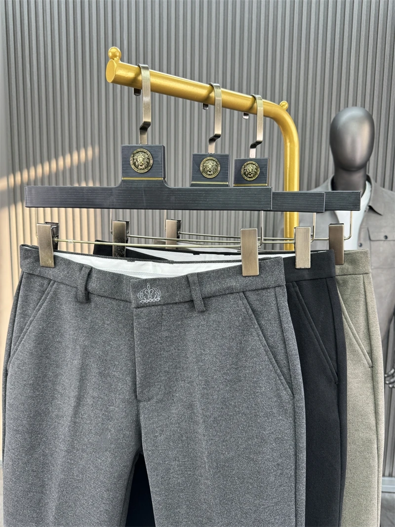 

Pampa& Men's Faionable Thiened Fce Lined Slim Fit Straight Leg Casual Pants Warm Sli Color Autumn Winter