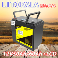 LiitoKala 12V 50Ah/60Ah Deep Cycle LiFePO4 Rechargeable Battery Pack 12.8V 60Ah Life Cycles 4000 with Built-in BMS Protection