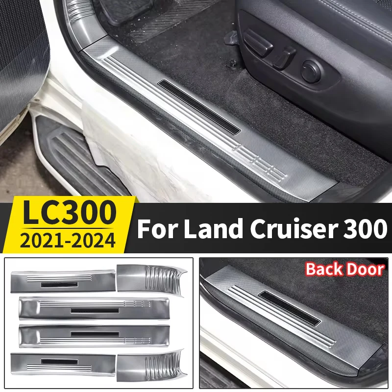 

For 2021 2022 2024 Toyota Land Cruiser 300 Stainless Steel Threshold Protective Cover LC300 Interior Upgraded Accessories Tuning