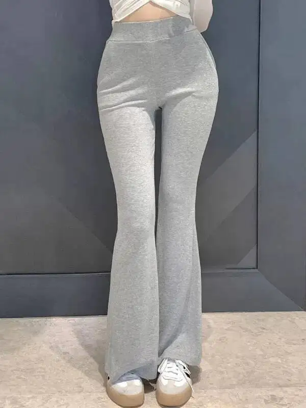 2026 Autumn/winter Korean Version New High Waisted Solid Slim Sports Pants Women Casual Versatile Micro Flared Pants 4S5X