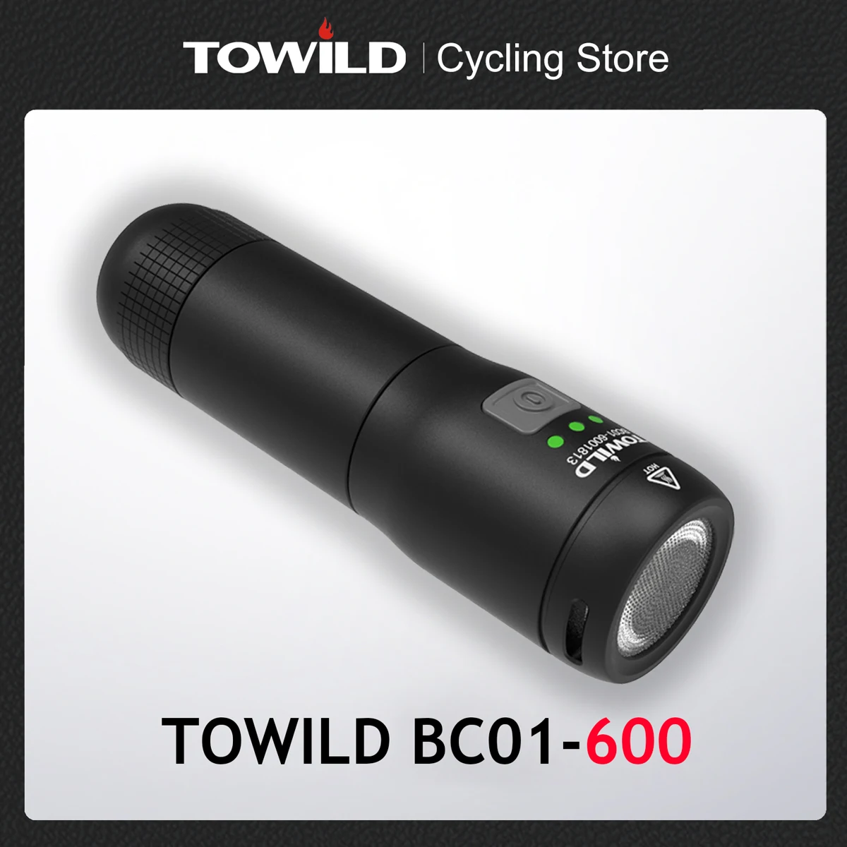 

TOWILD Rechargeable Bike Front Handlebar Cycling Led Light Replaceable Battery Flashlight Torch Headlight Bicycle Accessories