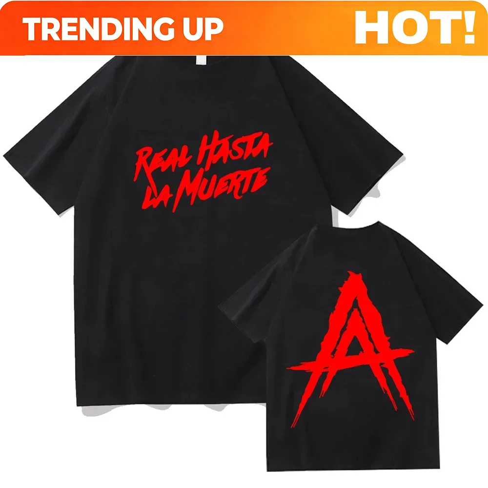Hip Hop Streetwear Anuel AA Real Hasta la Muerte Graphic T Shirts For Men/Women Men Fashion Rapper T-shirts Loose