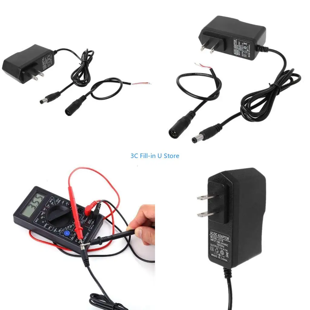 G8TA 2x AA AAA Battery 5.5mmx2.1mm Converter Adapter AC 100-240V to for DC 3V 1A Power Supply EU US Plug for