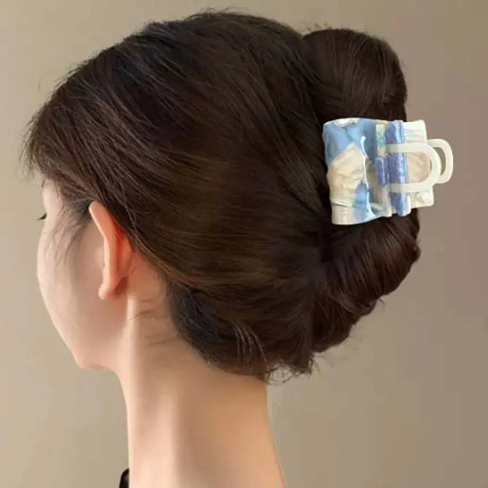 

Элегантная сумка в форме акулы, градиентный цвет, корейский стиль, квадратный коготь для волос, водонепроницаемая буква, уксусная кислота, коготь для волос для девочек