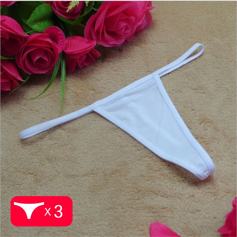 3PCS Sexy Women Girls G-String  Underwear  Solid Color Lingerie Panties T-Back Thong Seamless Female Low-Rise Thongs Panties