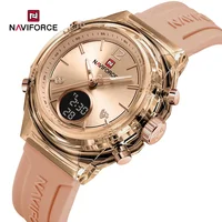 NAVIFORCE Top Brand Women's Watch Outdoor Sports Waterproof Watches Dual Time Display Quartz Wristwatches Rubber Digital Clock