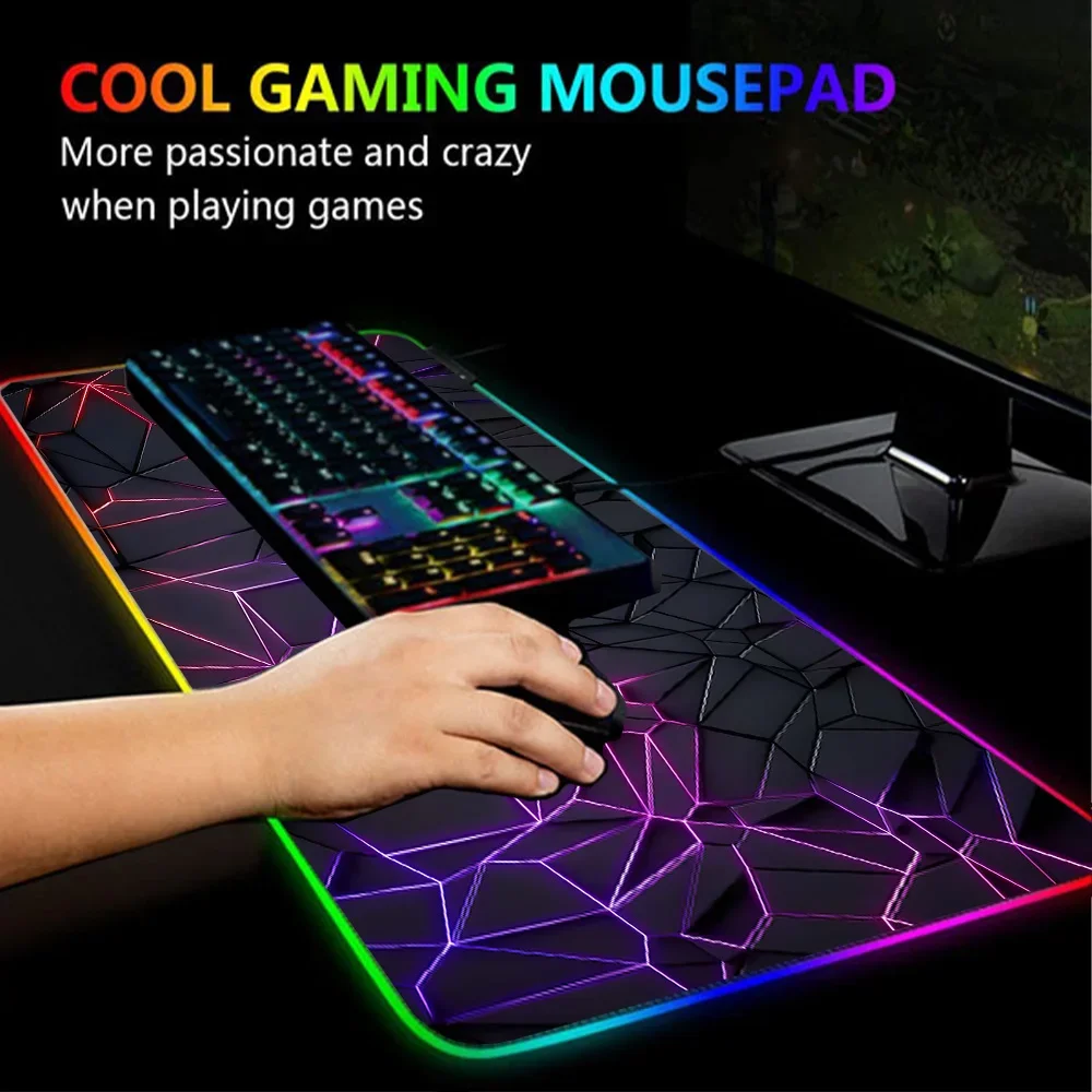 Коврик для мыши Gamer Rgb LED Mausepad Speed 900x400 Коврик для мыши 800x300 Большие коврики 1000x500 мм Игровые аксессуары Освещение Резиновые коврики