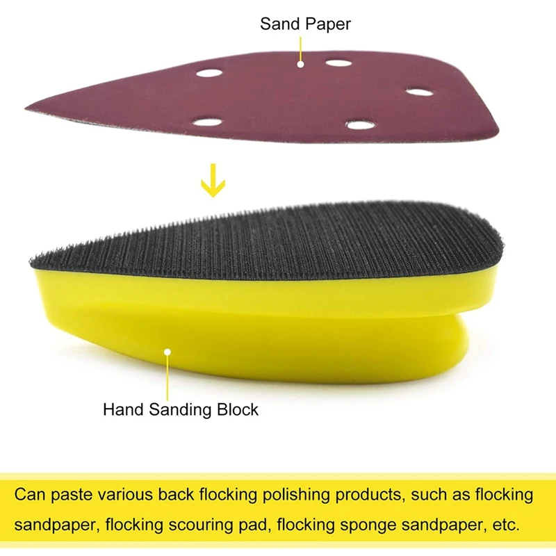 2Pcs 140Mm Hand Detail Sander Block Hand Sanding Pads No-Slip Mouse Hook And Loop Sanding Blocks For Mouse Sandpaper