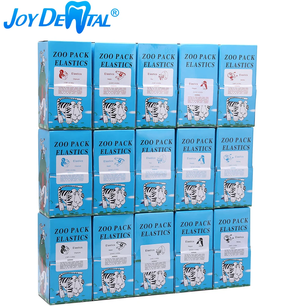 Paquete de gomas elásticas para ortodoncia Dental, bandas de látex de alta calidad, fuerza 5000/3,5/5,0 OZ, 6,5 unids/lote por caja