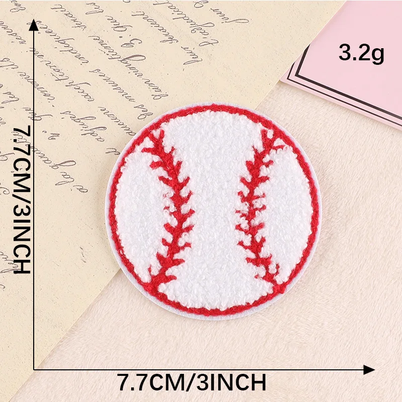 2PCS Embroidery Fusible Patch Iron on Transfer Appliques Patches for Clothes Chenille Baseball Patch Couture Decorate