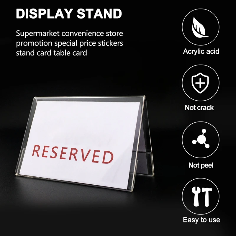 30Pcs Sign Display Holder Price Name Card Tag Mini Sign Label Counter Top Stand Case 6Cm X 4Cm