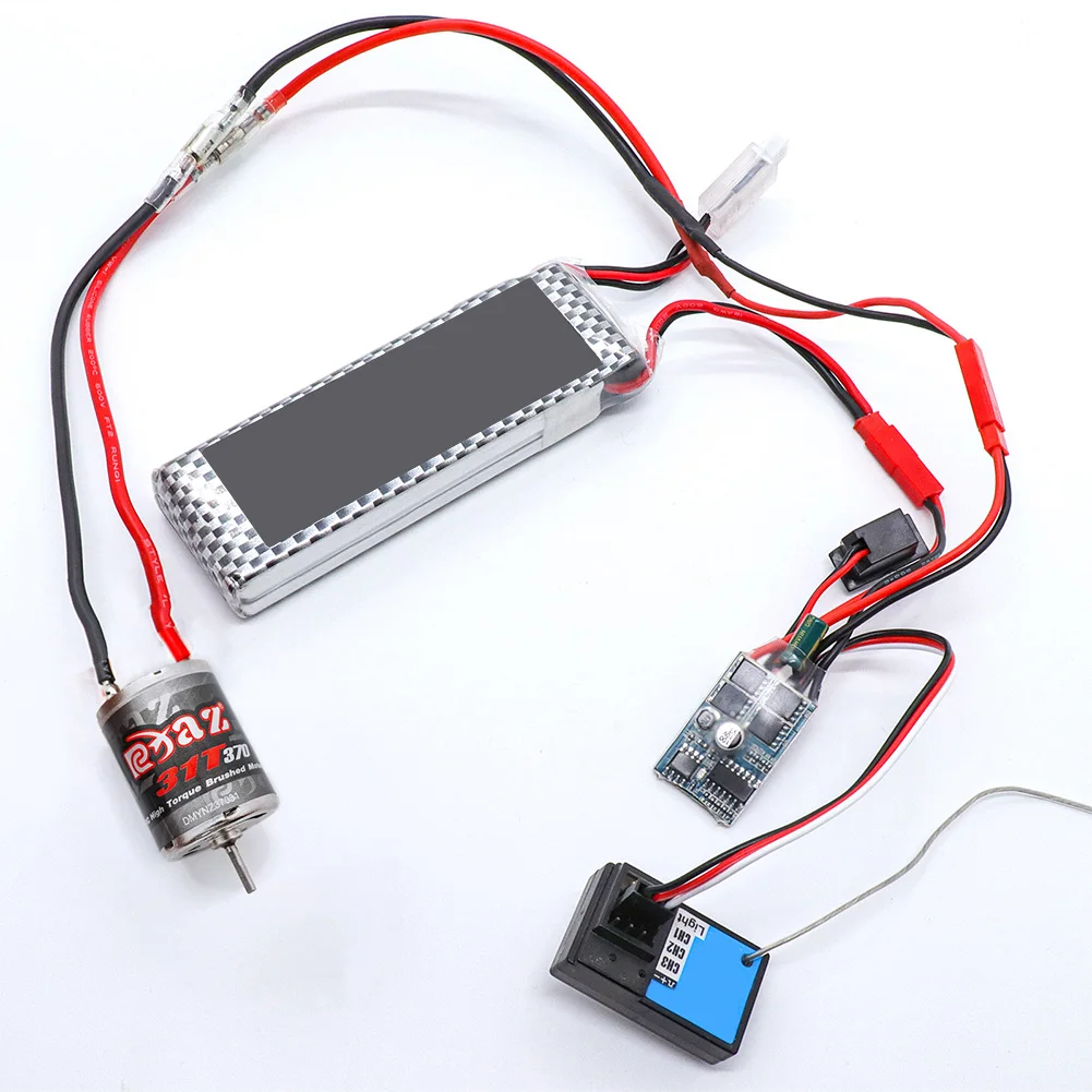 

1 PC 31T 370 Brushed Motor DC Motor High Torque Brushed Engine Motor Waterproof 30000RPM for 1:10 1:12 1:14 1:16 1:24 RC Crawler
