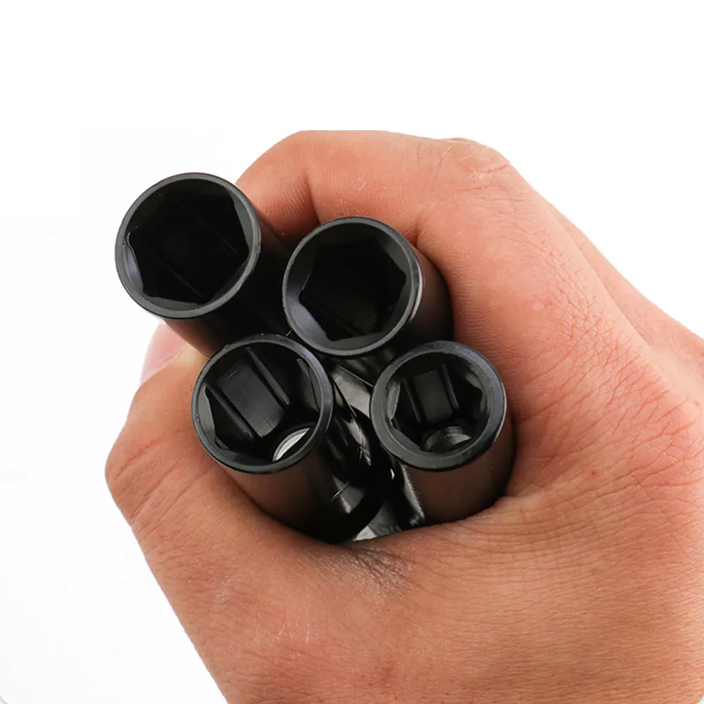 1/2" Drive Socket Set 10 Pcs Metric Deep Socket Set 6 Point Hex Design Impact Socket Set with Portable Storage Case