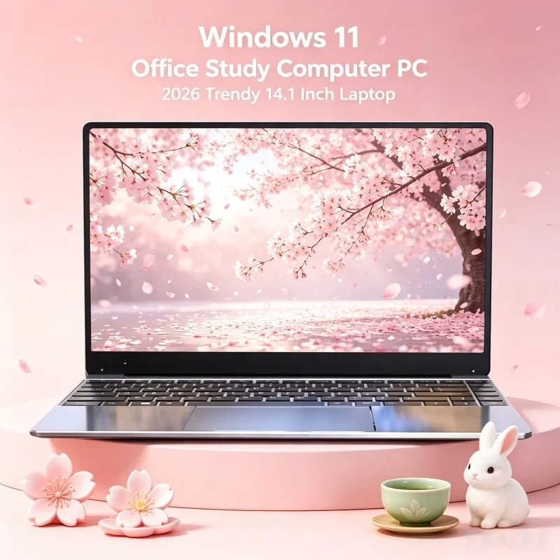Notebook Leve e Conveniente de 14.1" com Intel 6500Y, Tela FHD IPS Ultra-Clara de 120Hz, Bateria de 5000mAh, SSD de 32GB/2TB e Teclado Retroiluminado
