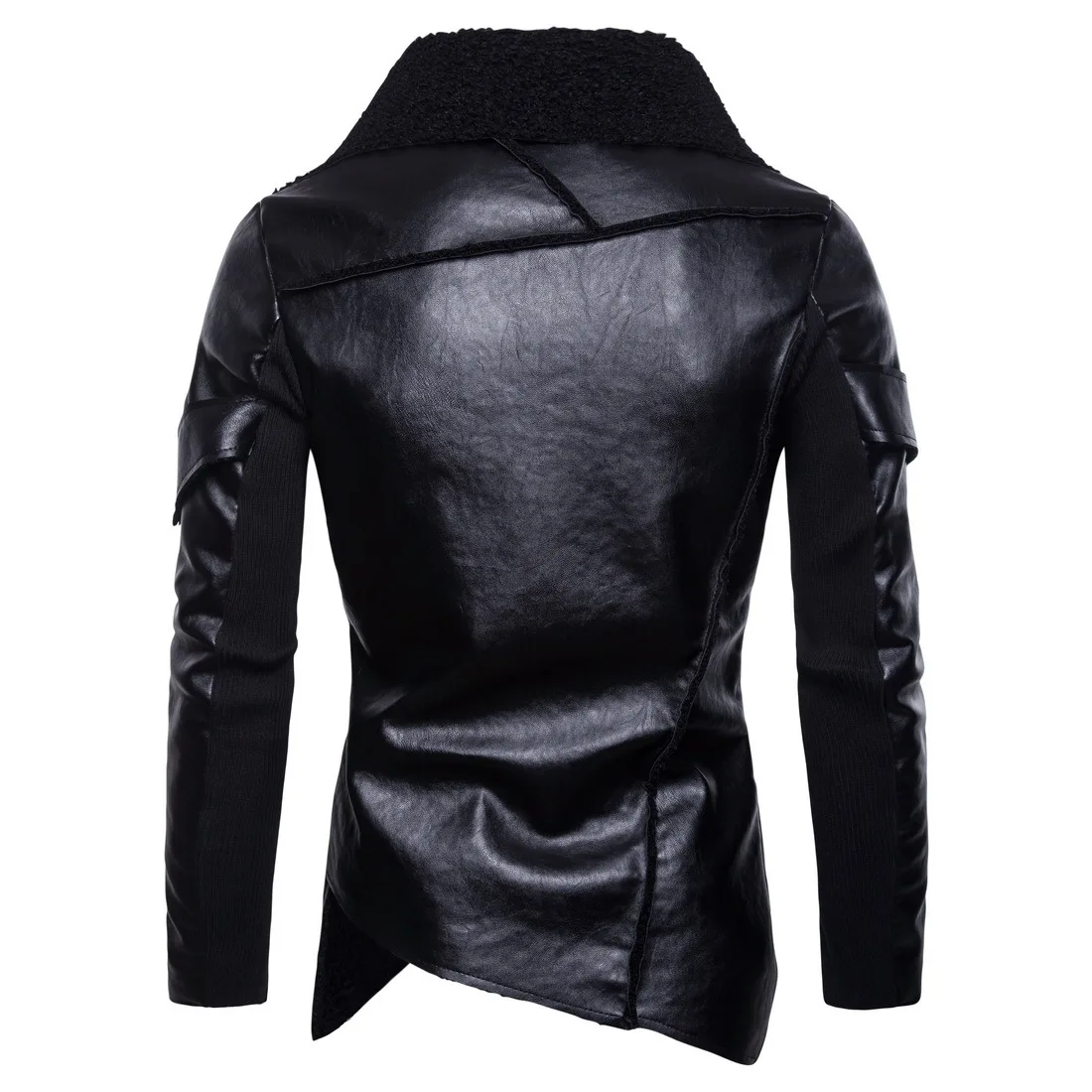 Abrigos informales de cuero PU para hombre, chaquetas de forro polar cálido a la moda, abrigos de cuero volador, LC02, nuevo