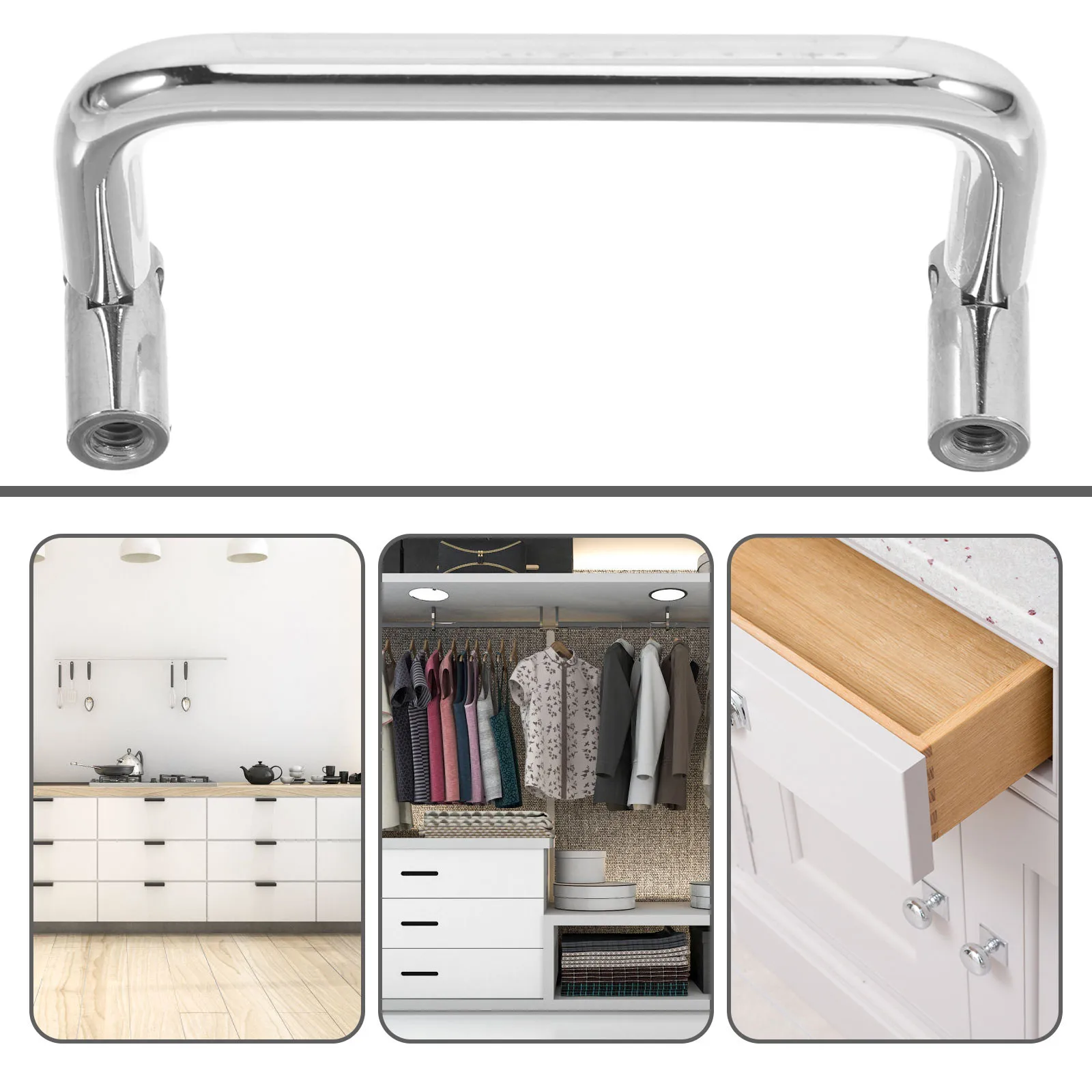 2Pcs Sleek Modern Cabinet Door Handle Stainless Steel Foldable Easy Install for Kitchen Cabinets Wardrobes Sliding Doors Garden