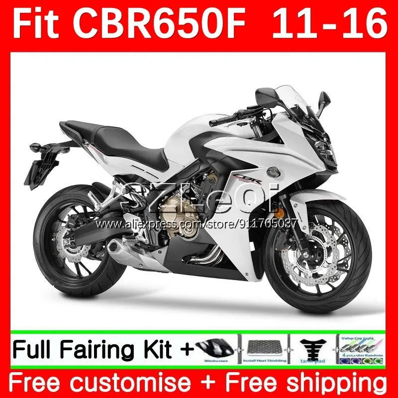 Injection + Decal For HONDA CBR 650F 650 CBR650 F CBR650F 11 12 13 14 41No.8 Pearl White CBR-650F 2015 2016 2017 2018 Fairing