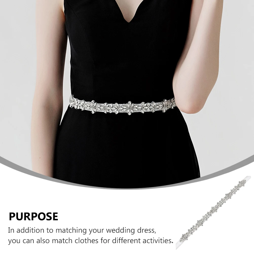 

Wedding Belt Bridal Sash Rhinestone Girdle Beaded Waist B Silver Women Elegant Prom Graduation Dresses Accessories