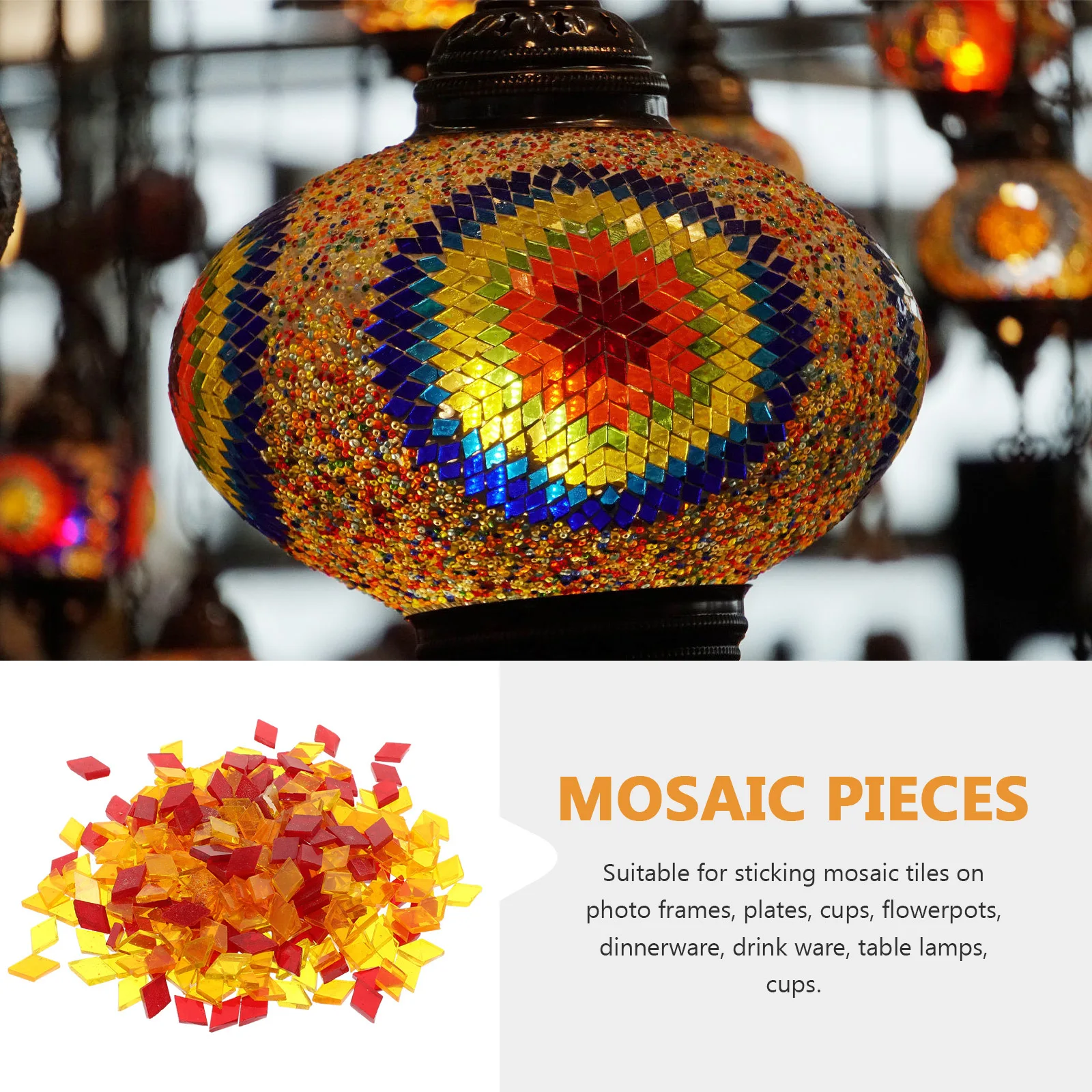 

1 Bag of Colorful Rhombus Glass Decorative Mosaic Tiles for DIY Crafts Art Home Decor Handmade Glass Pieces for Picture Frame