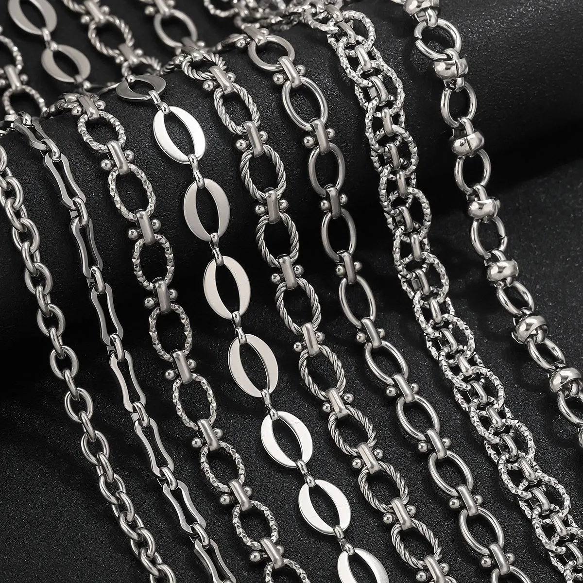 1m Stainless Steel Heavy Metal Punk Thick Link Chain DIY Necklace Bracelet for Men Woman Gift Jewelry Making Materials Wholesale