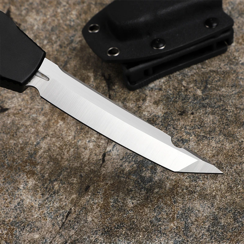 Military Tactical Knife D2 Steel Automatic Micro Hunting Survival Folding Fixed Peeling Blade Camping EDC Tools