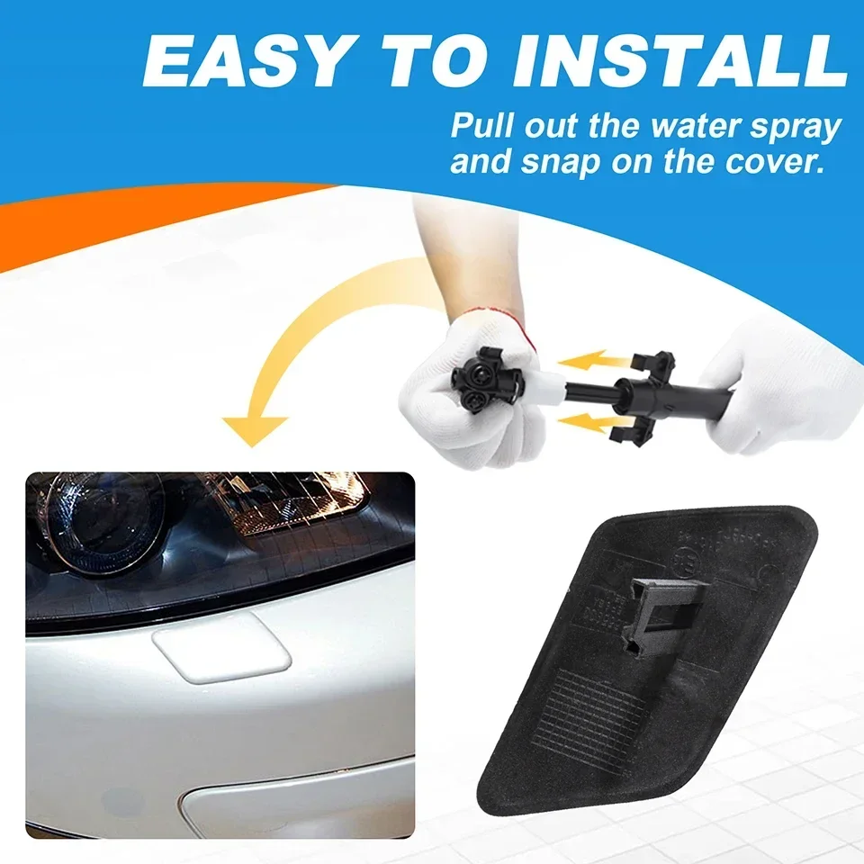 Front Bumper Headlight Washer Nozzle Jet Cover Cap For Volvo C30 2008 2009 2010 30655933/30655934 Headlamp Cleaner Spray Lid