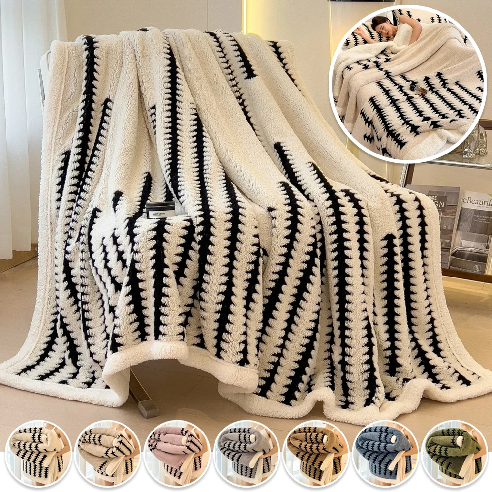 

2026 Thickened Cloud-feel Fleece Double-layer Plush Blanket Quilt Winter Wool Knee Nap Four Seasons Blankets for Sofas Sleeping