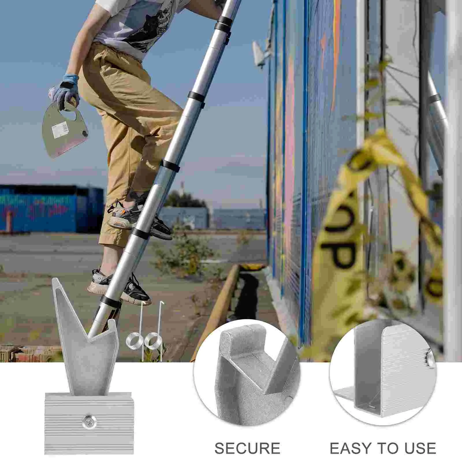 3-delige aluminium telescopische ladderverlenging Stabilisatorladders Visgraataccessoires Rung Lock voor thuis