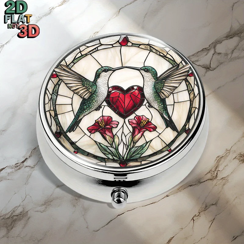 A flat, portable, round metal pill box with a deep storage design for efficient medication management and easy access. Suitable for storing vitamins, multi-functional storage, jewelry, and coins. An ideal gift for friends and relatives during Labor Day, flat design