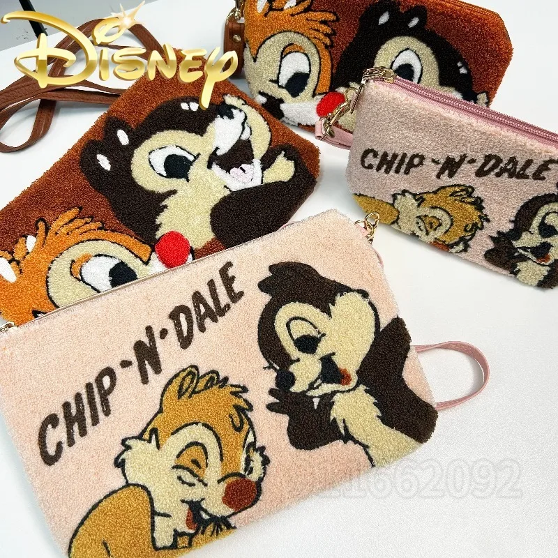 Disney Chichititi New Plush Wallet Fashion Embroidered Women's Shoulder Bag Large Capacity Storage Casual Shoulder Crossbody Bag