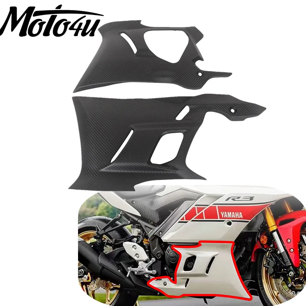 

100% Carbon Fiber Belly Pan Lower Side Fairings For Yamaha R3 2022 2023