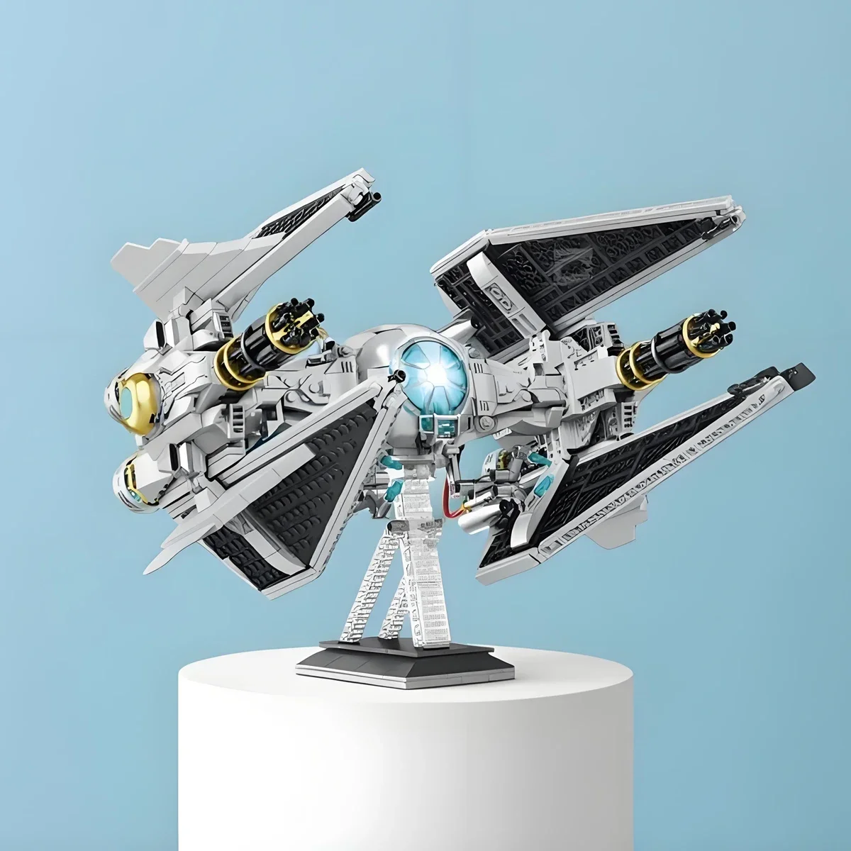 Space Battle Interceptor Galaxy MOC-Battle-Star Stella Space Fighters Model Building Blocks Bricks Toys Gift Set view 6