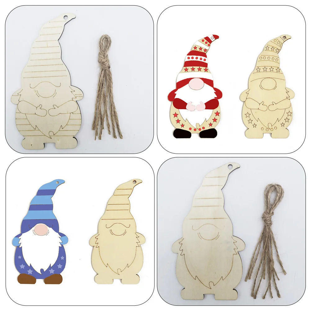 

30 Pcs Ornaments for Christmas Tree Unpainted Wood Slices Craft Pendant Chip Painting