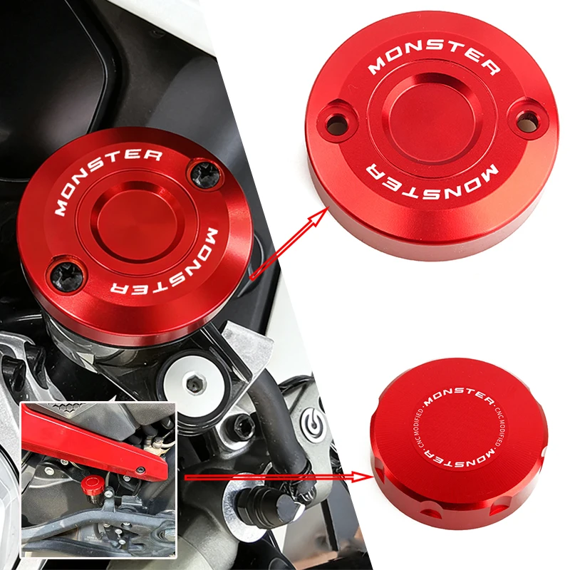 

For Ducati Monster 950 1100 S/EVO 1200 S/R 749 848 996 Accessories CNC Front Brake Clutch Rear Brake Fluid Reservoir Cover