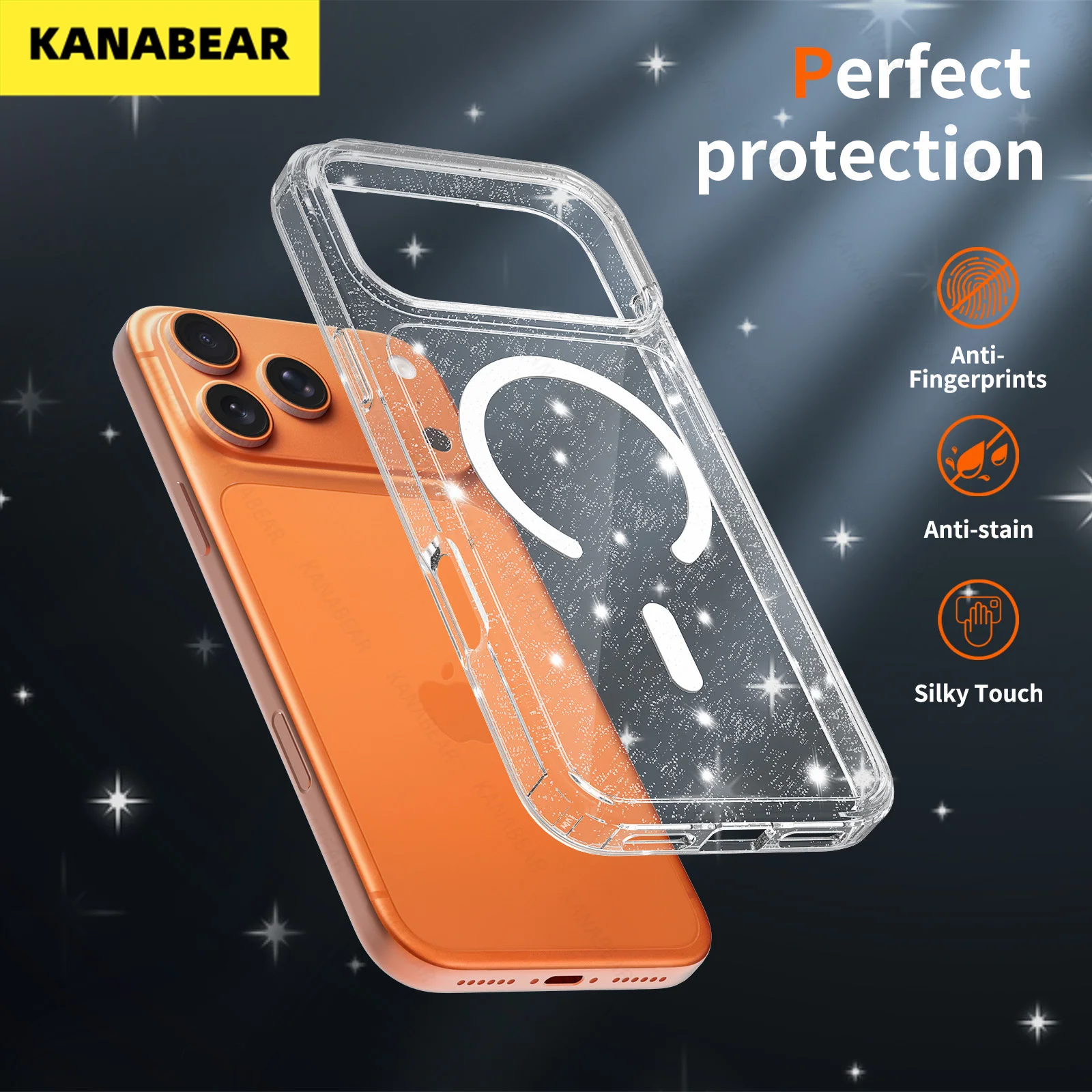 

Glitter Overmolded Case for iPhone 17 Series N52 Magnetic, Premium Protective Cover, Compatible with All iPhone 17 Models