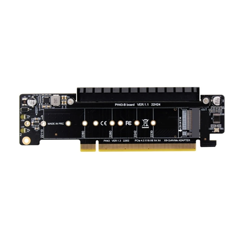分岐不要 PCIe3.0x8からNVMeスロット4基 拡張カード ASM2812 Pcie4.0分割pciex16からx8 x4拡張専用カード2x .2 nvme入力ポート