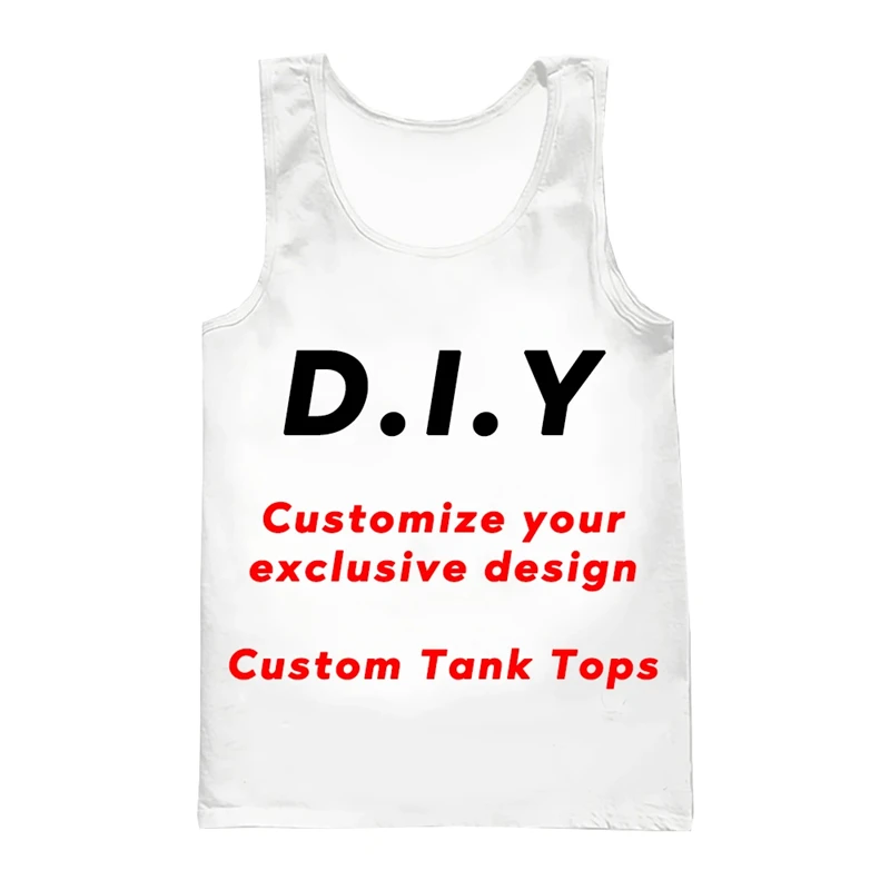 Diy Custom Design Own Style Polyester 3D Printing Tank Tops Men Women Streetwear Oversized Tops Tees Suppliers For Drop Shipper