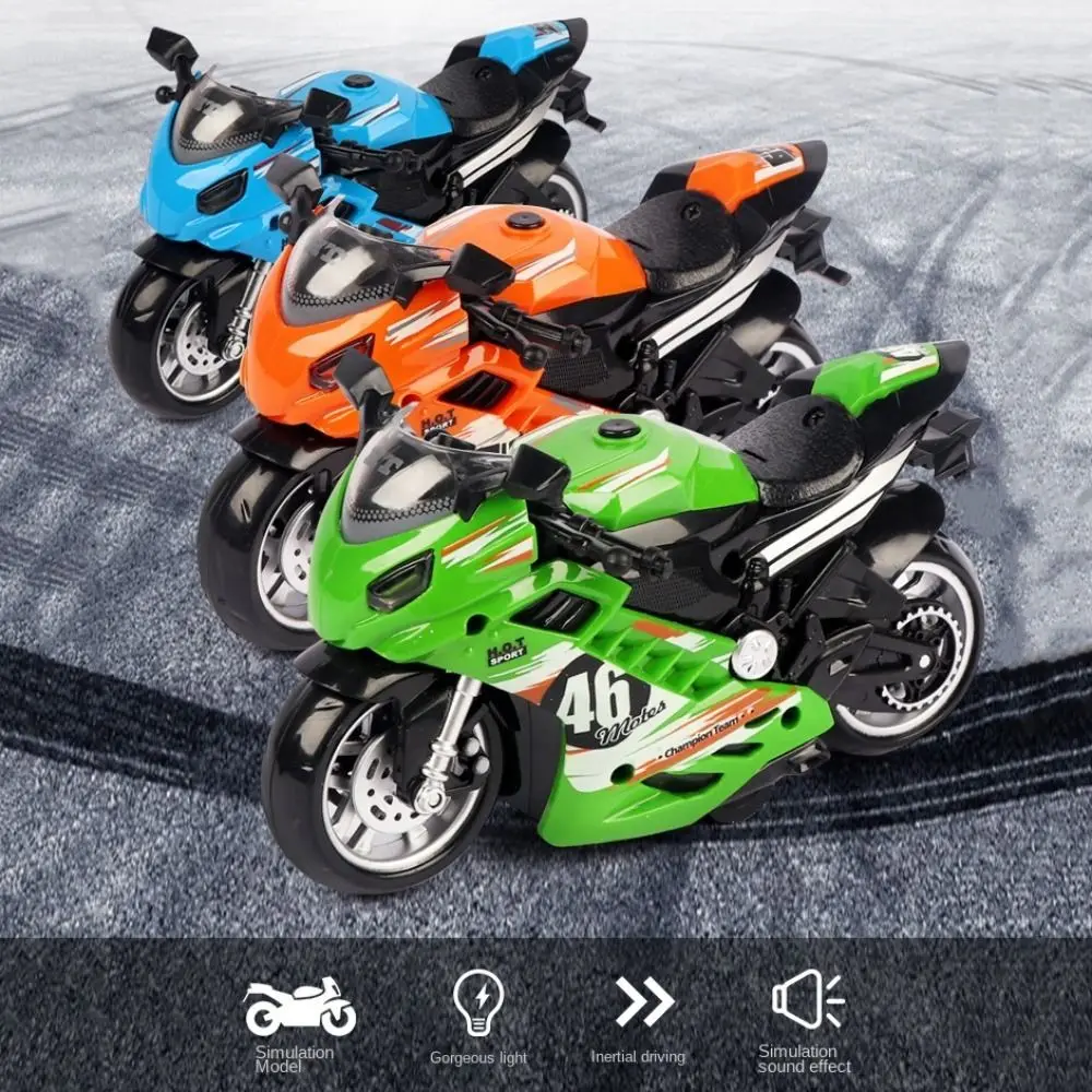 Jouet de course de moto musical, modèle de voiture de course, Simulation de voiture de sport, lumières en plastique, Mini motos, jouet musical pour enfants
