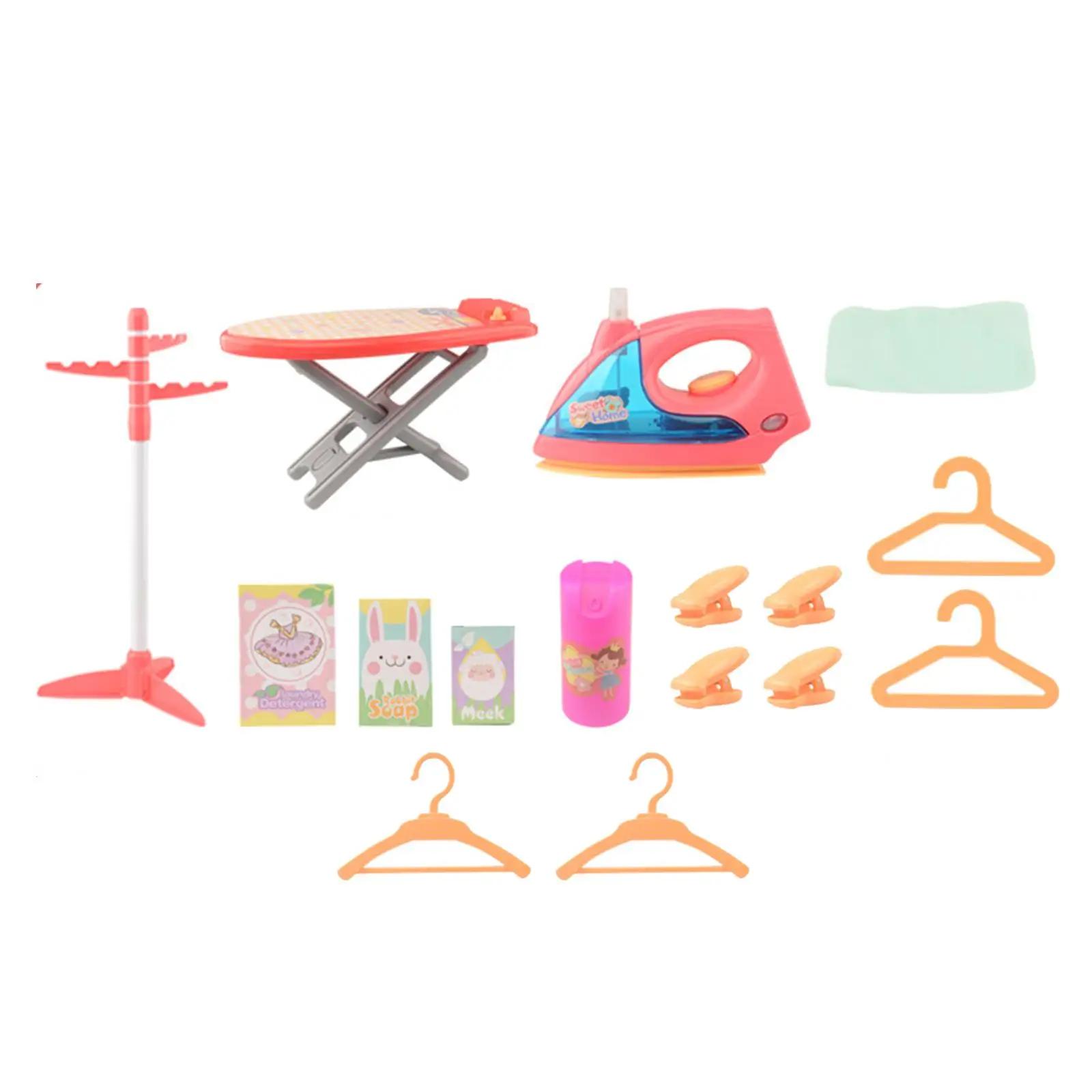 Pretend Laundry Set Iron and Hangers Toy Educational Pretend Play Housekeeping