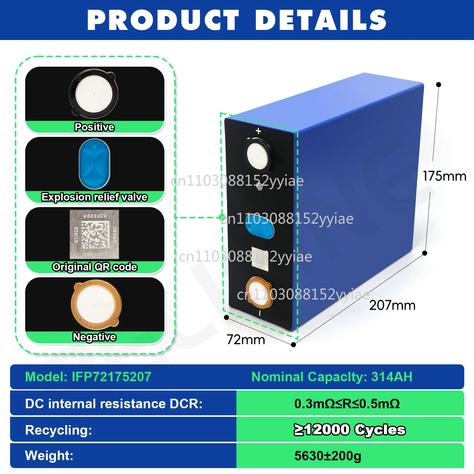 بطارية Lifepo4 3,2 V 340Ah Lifepo4 Gotion Lifepo4 314Ah 320Ah 340Ah بطارية تخزين الطاقة الشمسية #3