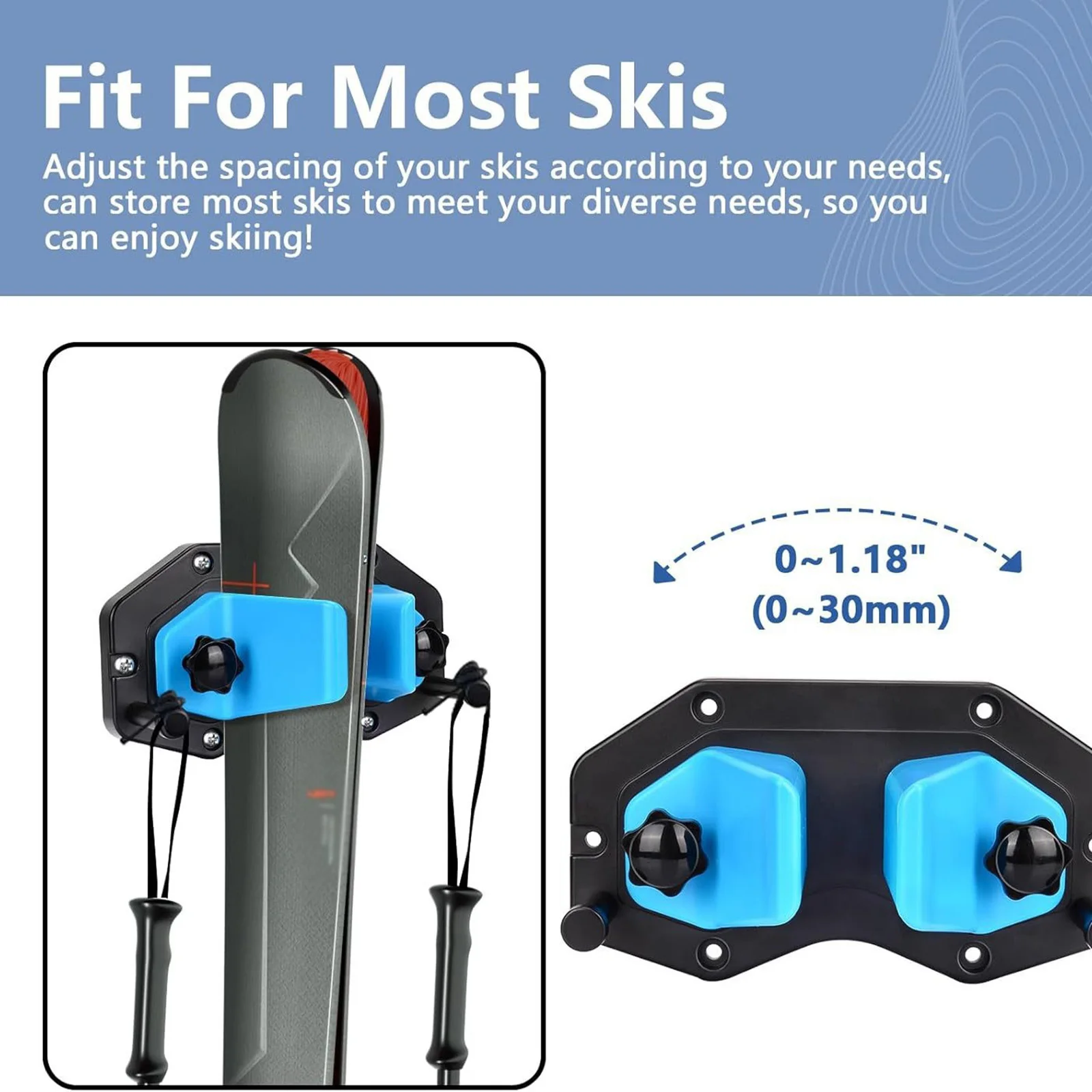 Ski Snowboard Wall Rack Snowboard Display Tool Wall Mount Snowboard Wall Hanger Ski Storage Rack Organizer for Garage Skis