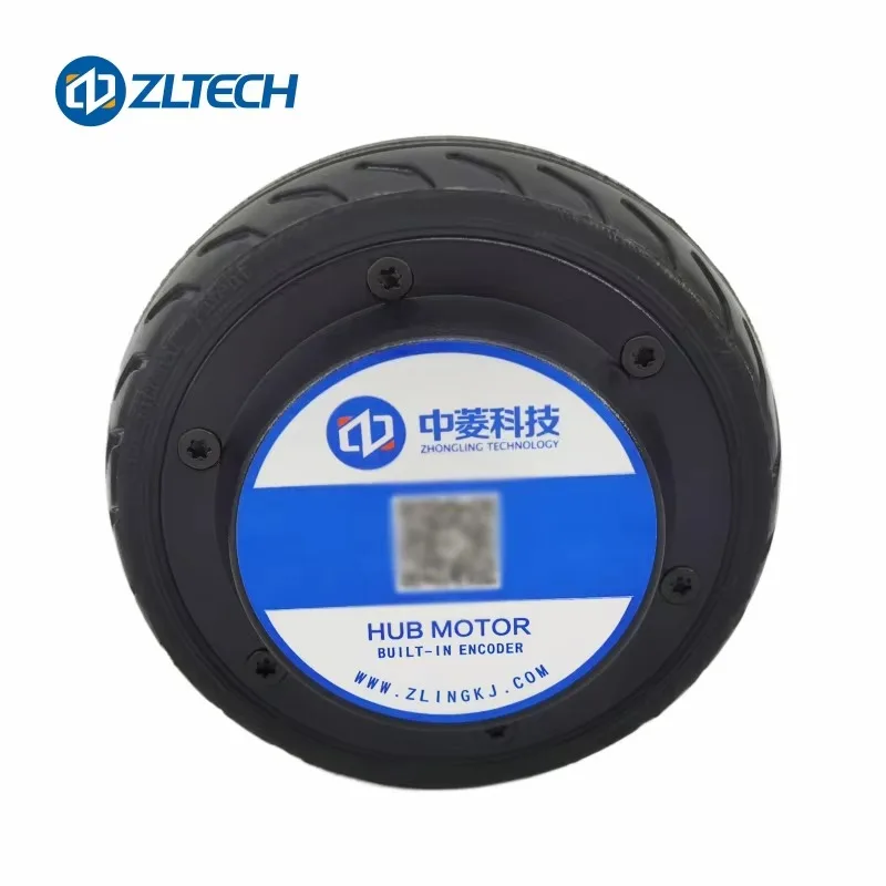 Hub Wheel Motor 5inch 24V 150W 270RPM 60kg Load IP54 4096-wire Encoder Built-in Encoder Motor Hub for Service Robot