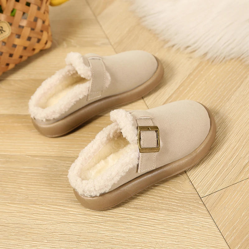 Winter Children Cotton Slipper Girl Shoes Warm Indoor House Flats Kid Shoes Non-slip Luxury Fur Plush Slipper for Girls