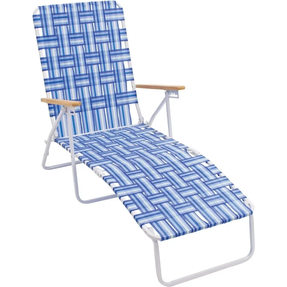 

54.5 inches deep x 24.25 inches wide x 34.5 inches high wooden beach lounge chair, blue/white, 4-seater folding mesh lawn chair