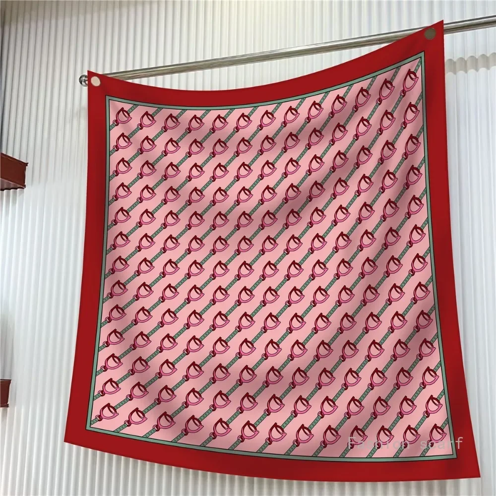 90*90cm Luxury Brand Silk Square Scarf Hijab Women Bandana Soft Scarves Neckerchief Ladies Hair Shawl Wrap Headband Korean
