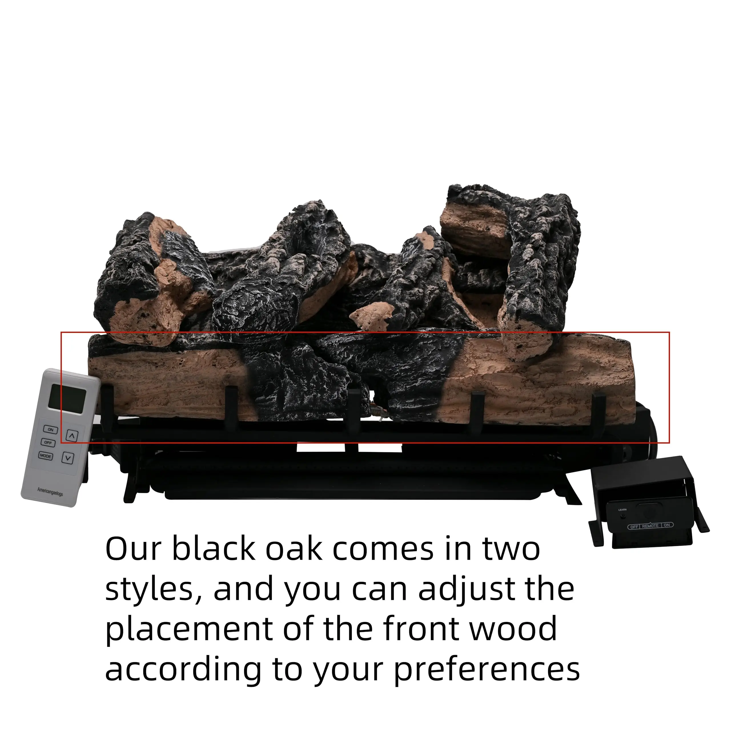 18-27 Inch Ventless Fireplace Gas Logs Set with Remote Control, Only Used for Liquid Propane,Heats up to 36000BTU