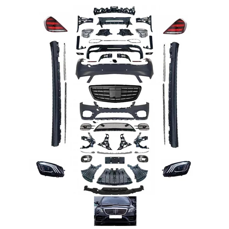 

W222 Upgrading S450 Style Body Kit Front Rear Bumper Headlights Tail Lights Body Kits for M-Bz 2014-2017